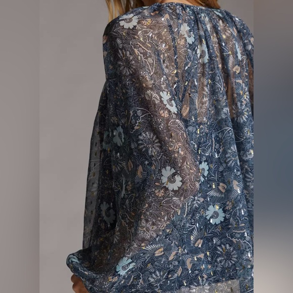 Anthropologie Let Me Be Puff-Sleeved Blouse - Picture 3 of 11